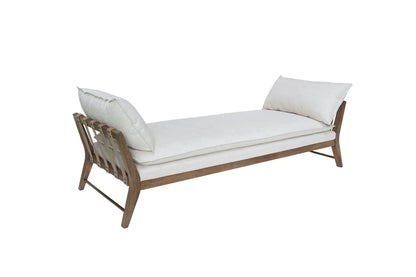 Daybed with Strap Detail and White Finish