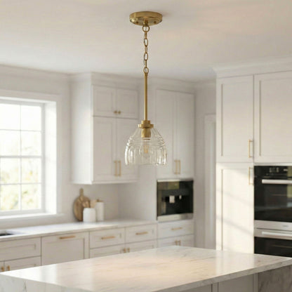 Ember 3-Candle Chain Pendant Light in clear glass with gold finish by HouseOfZazla on Tampa Home & Garden Store