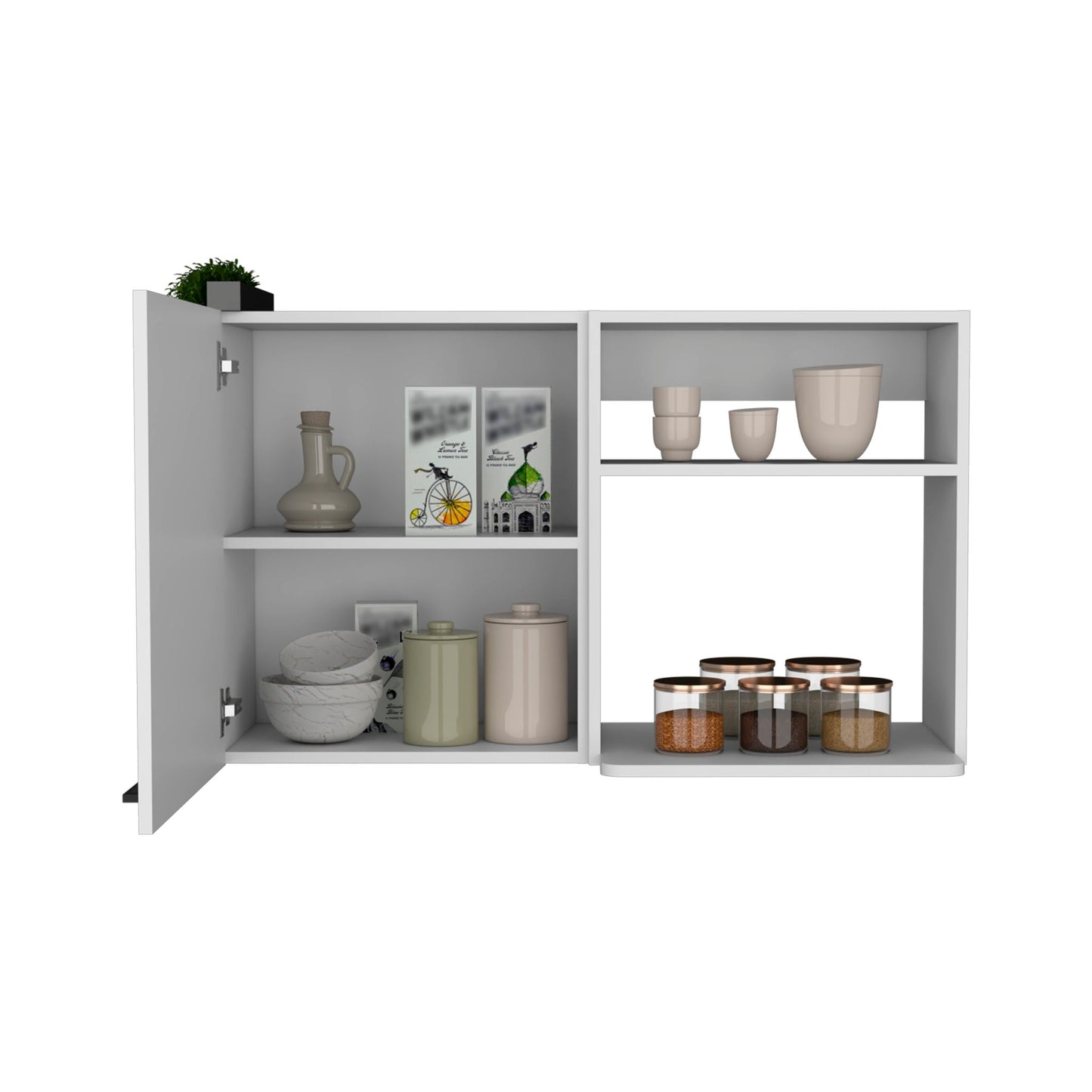 Burwood White Kitchen Wall Cabinet and Shelves