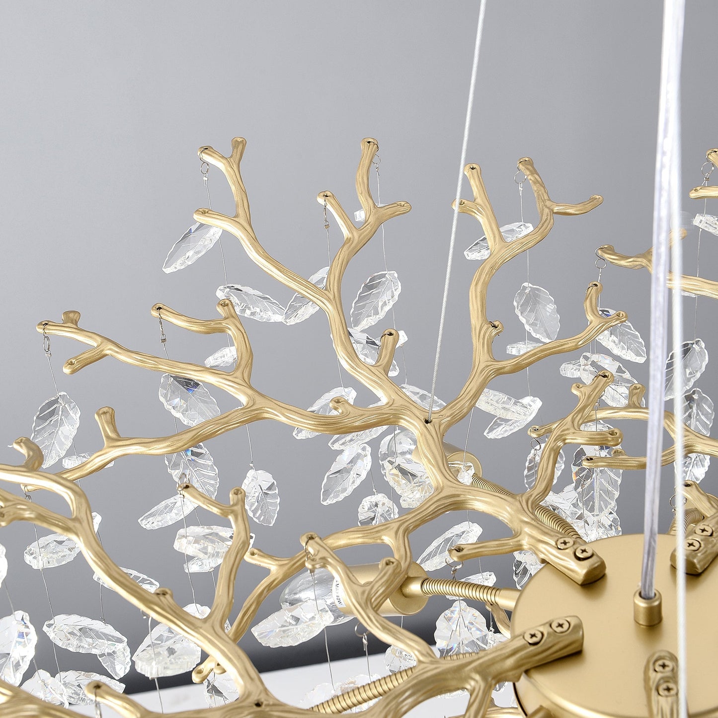 8-Light crystal gold chandelier with branch arms and crystal prisms by HouseOfZazla on Tampa Home & Garden Store