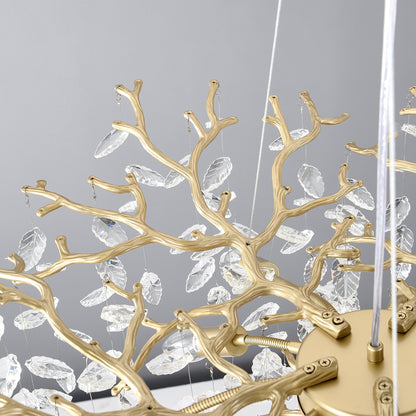 8-Light crystal gold chandelier with branch arms and crystal prisms by HouseOfZazla on Tampa Home & Garden Store