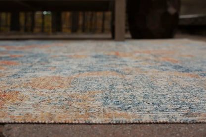 Wraylen rug indoor outdoor multicolor pattern in blue beige orange on Tampa Home & Garden Store