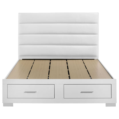 Dulcey storage bed white finish with built-in two drawers by HouseOfZazla on Tampa Home & Garden Store