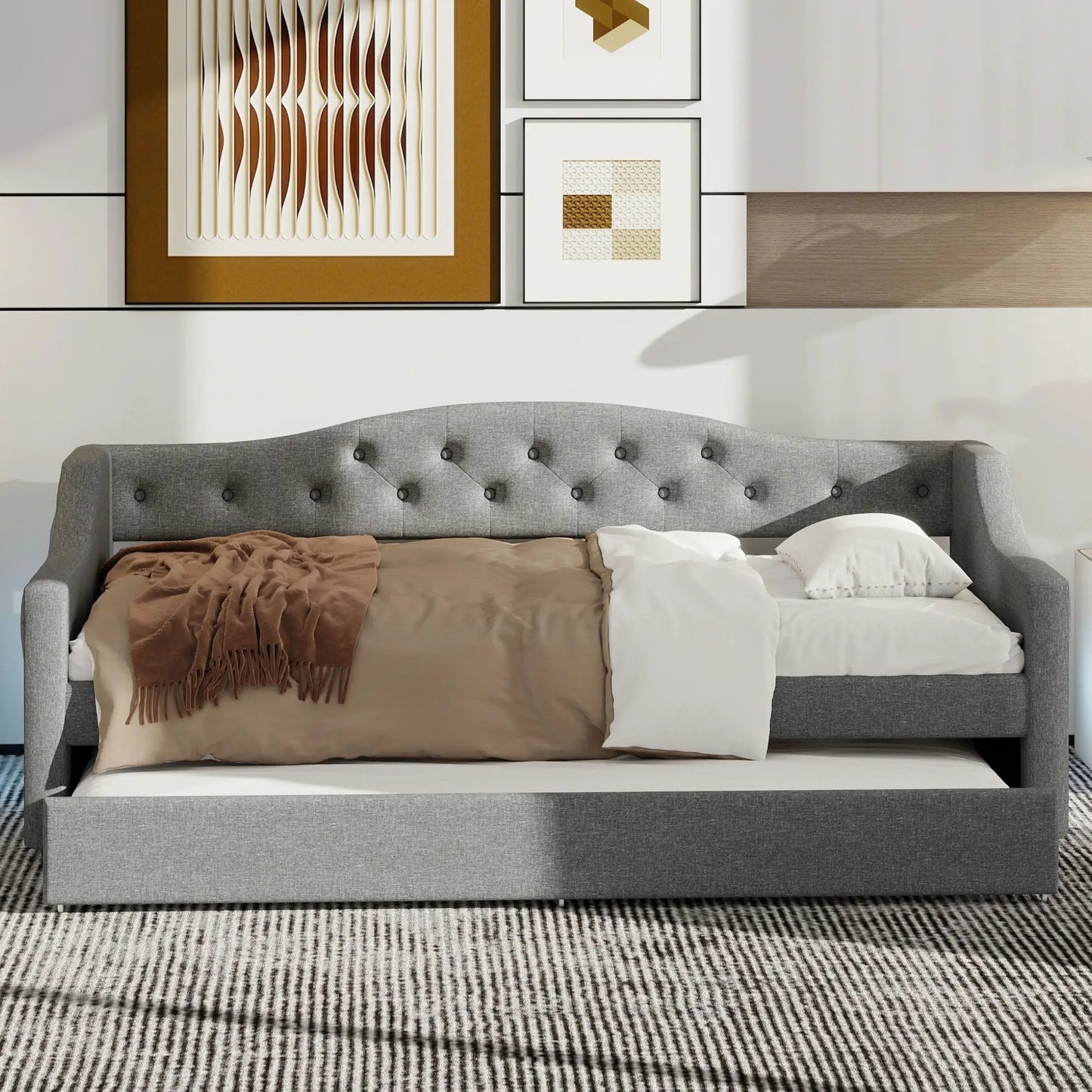 Daybed With LED Lighting and Upholstered Frame