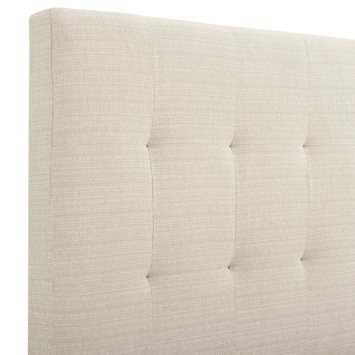 Tufted upholstered headboard in beige fabric with textured panels HouseOfZazla on Tampa Home & Garden Store