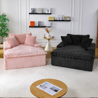 Harbor luxury turtle fleece sofas in pink and charcoal stationary by Unique Piece Furniture on Tampa Home & Garden Store