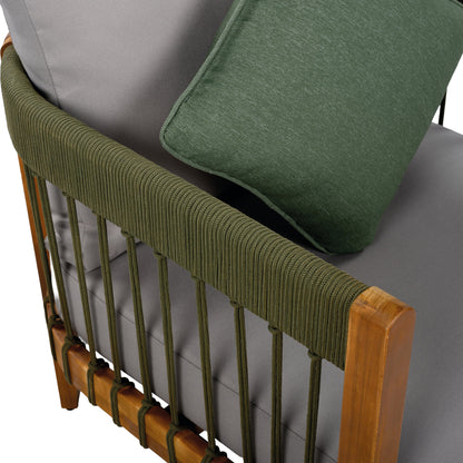 Acacia Wood Outdoor Club Chair with Rope