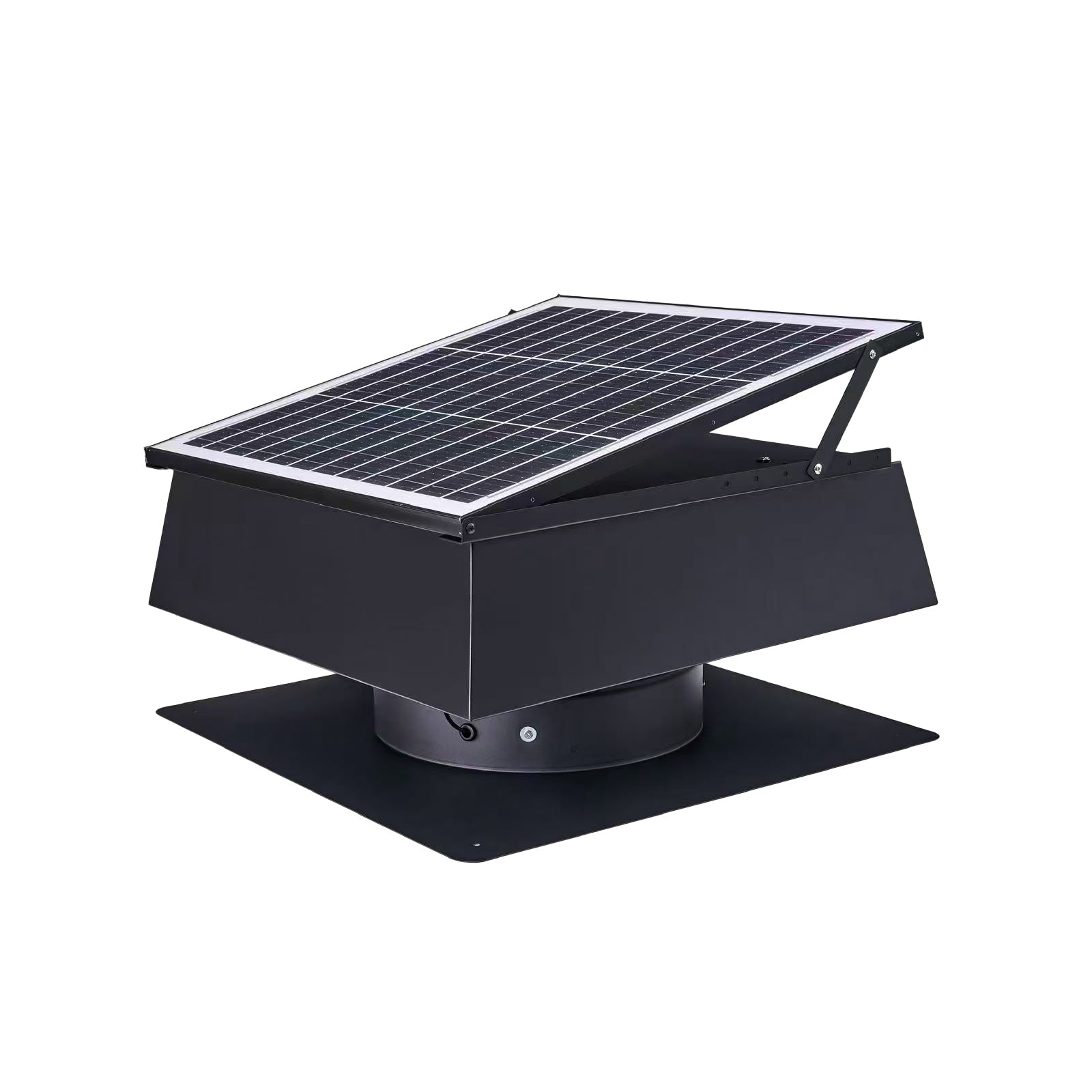 12 Inch trapezoidal adjustable solar roof vent fan with black housing HouseOfZazla on Tampa Home & Garden Store
