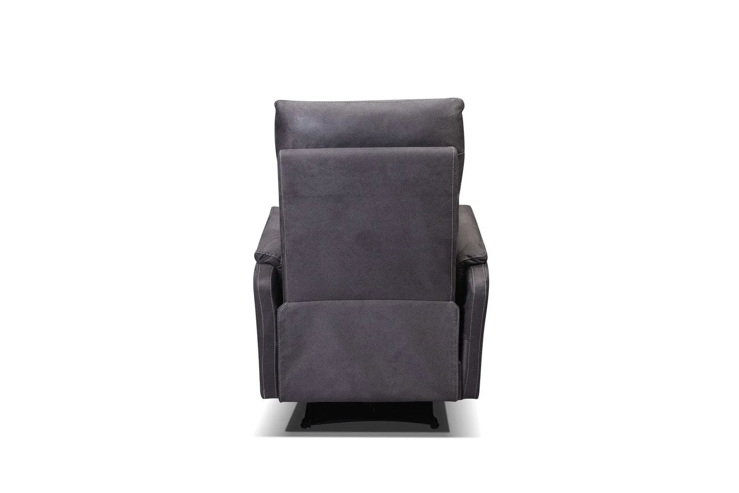 Recliner chair dark gray faux leather with tall back and padded headrest for living room on Tampa Home & Garden Store