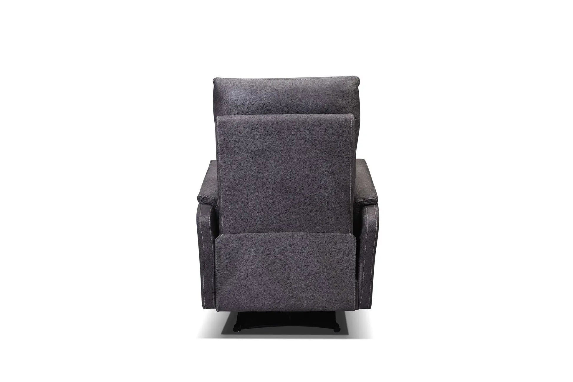 Recliner chair dark gray faux leather with tall back and padded headrest for living room on Tampa Home & Garden Store