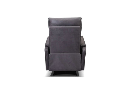 Recliner chair dark gray faux leather with tall back and padded headrest for living room on Tampa Home & Garden Store