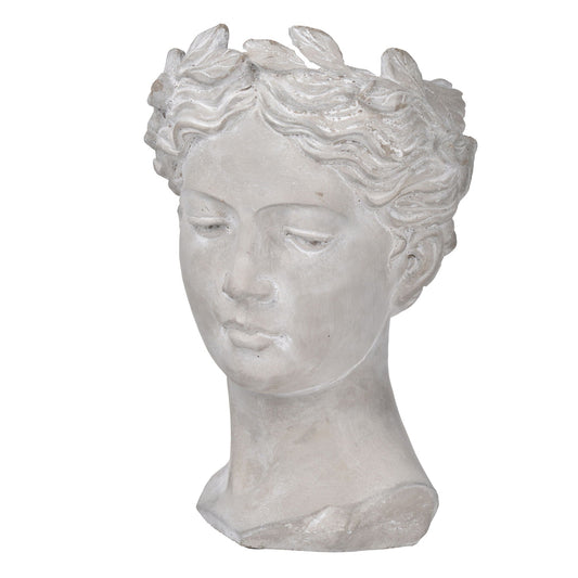 Greek style cement head planter gray bust planter for indoor outdoor decor HouseOfZazla on Tampa Home & Garden Store