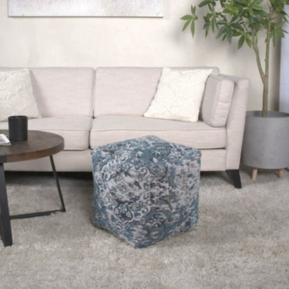 Anita blue square pouf ottoman by Unique Piece Furniture on Tampa Home & Garden Store