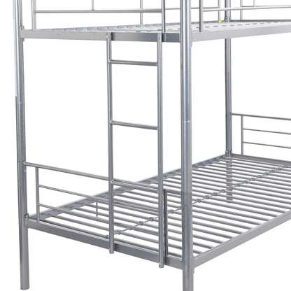 Bunk Bed With Trundle by HouseOfZazla in silver metal frame, sturdy steel construction on Tampa Home & Garden Store