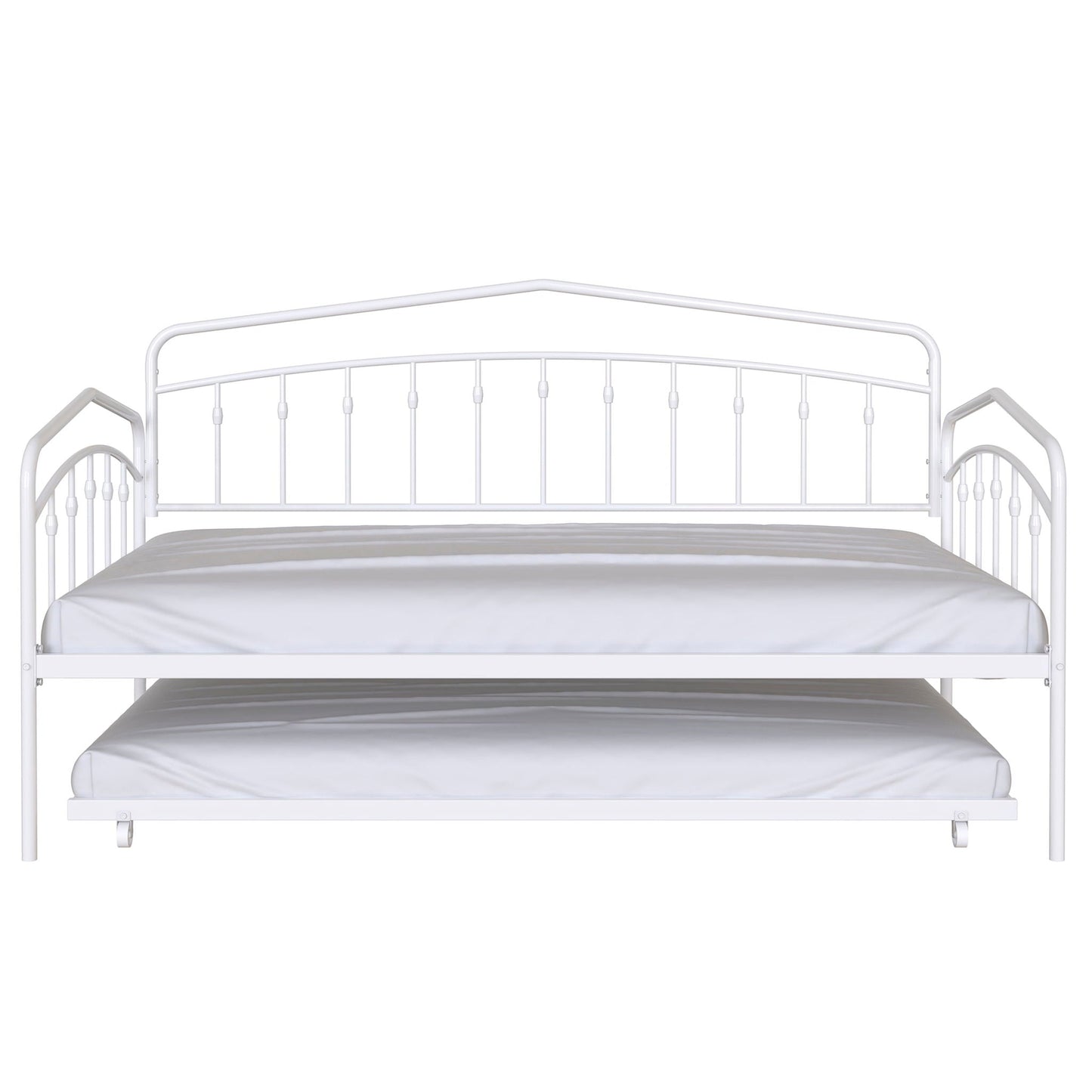 Fox Daybed with Twin Trundle, white metal frame, HouseOfZazla on Tampa Home & Garden Store