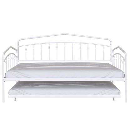 Fox Daybed with Twin Trundle, white metal frame, HouseOfZazla on Tampa Home & Garden Store