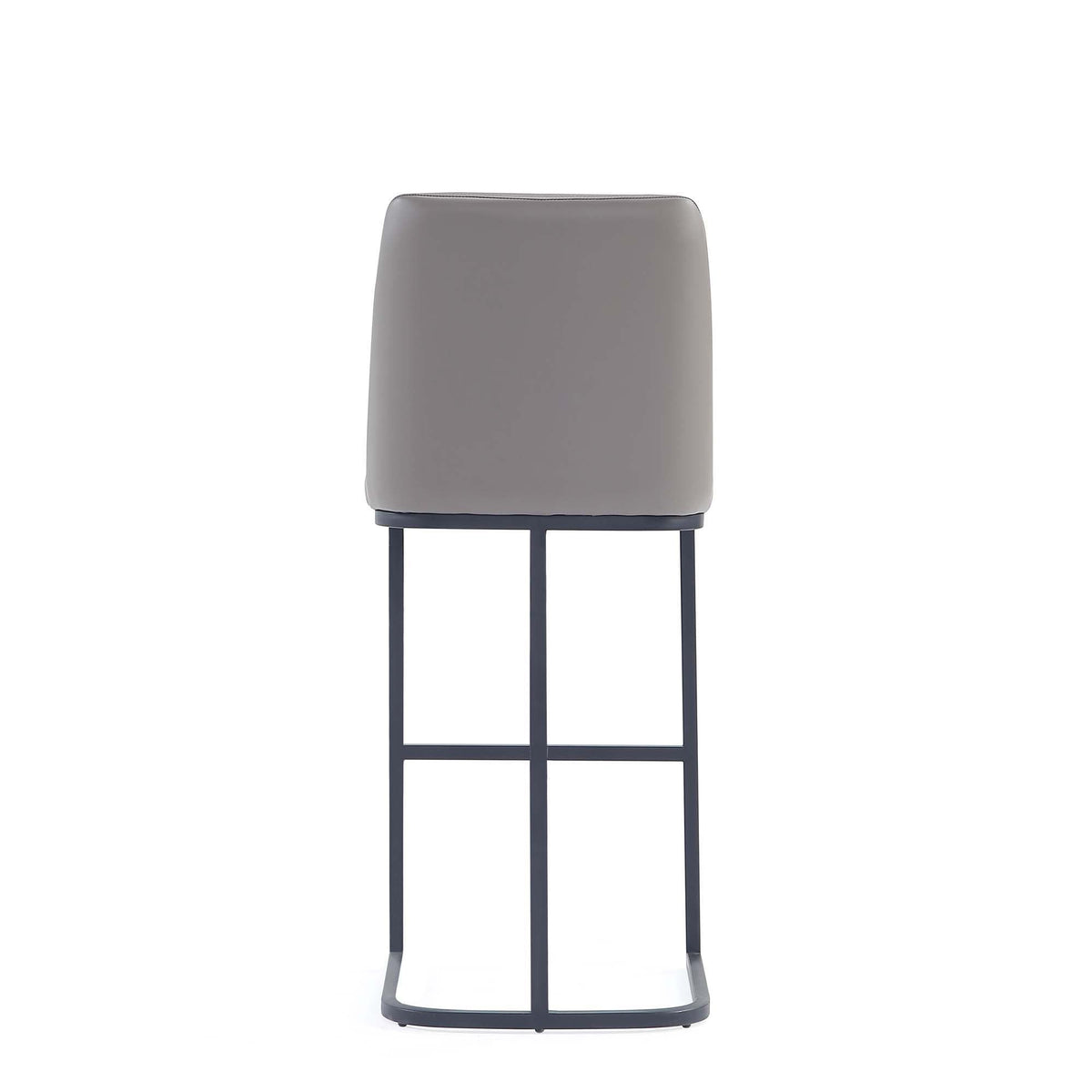 Serena Barstool, grey upholstered back, metal frame, bar height 28-30, HouseOfZazla on Tampa Home & Garden Store