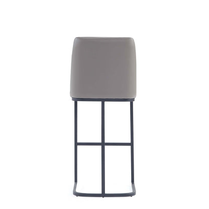 Serena Barstool, grey upholstered back, metal frame, bar height 28-30, HouseOfZazla on Tampa Home & Garden Store