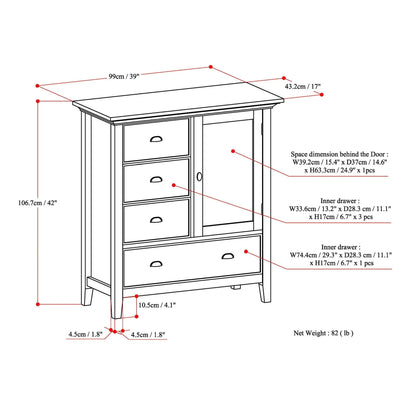 Redmond Handcrafted Solid Wood Storage Cabinet