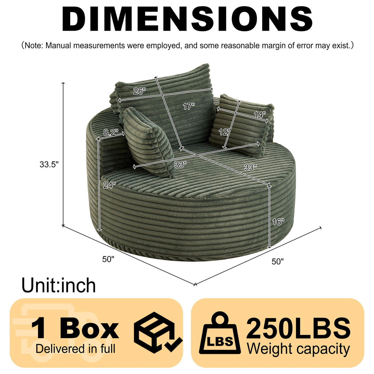 Modern single sofa with a backrest pillow