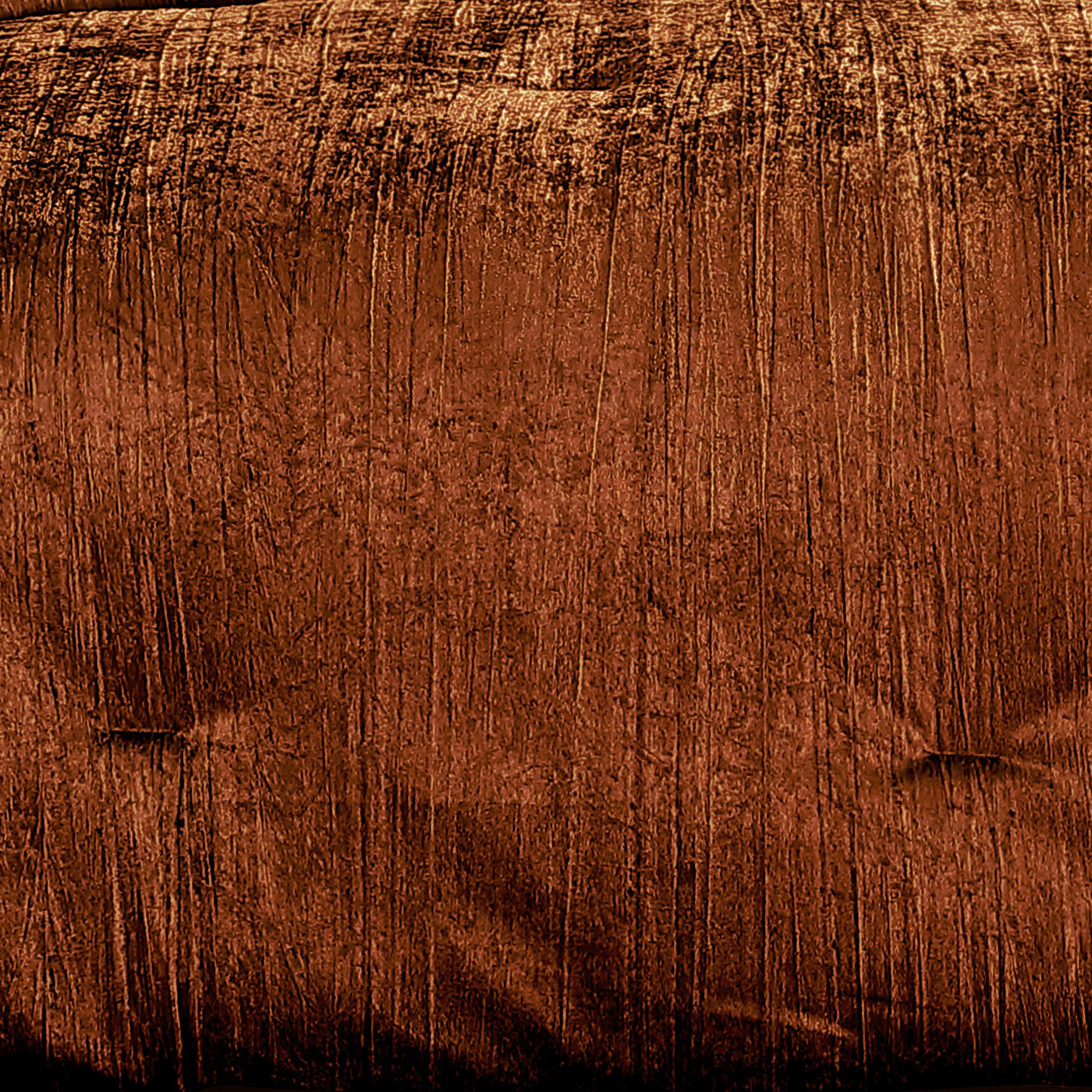 Turin 7 Piece Spice Crinkle Velvet Comforter Set in copper brown crushed velvet texture by HouseOfZazla on Tampa Home & Garden Store