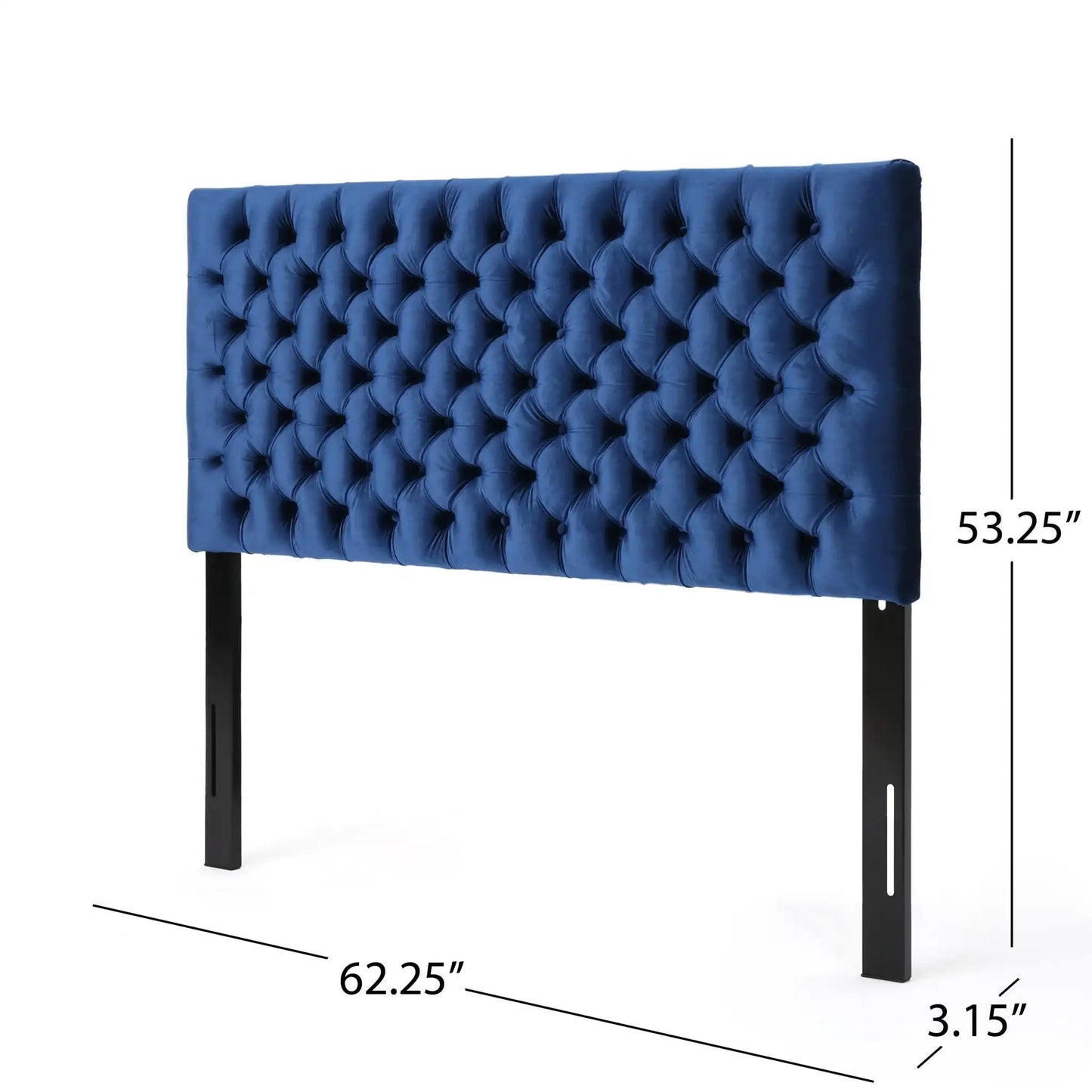 Annecy Upholstered Headboard blue velvet tufted diamond pattern HouseOfZazla on Tampa Home & Garden Store