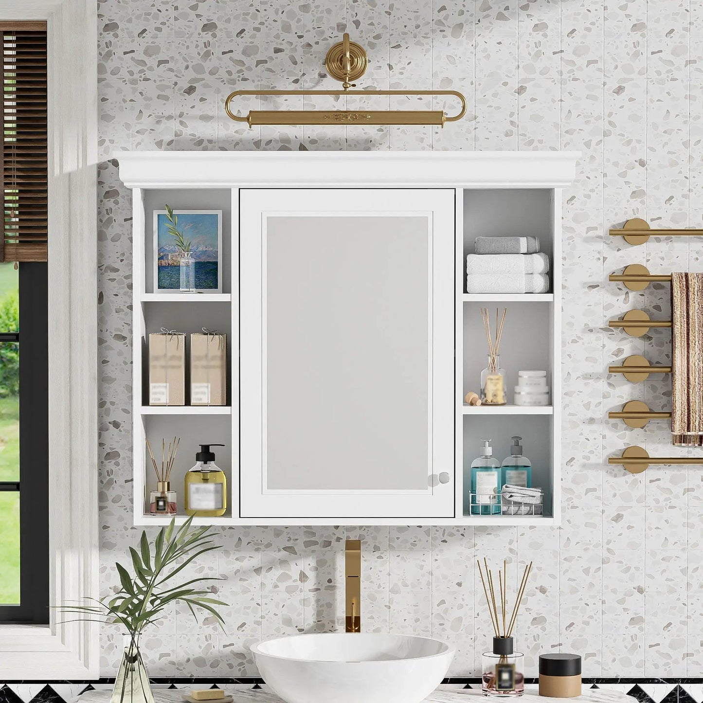 Wall Mounted Bathroom Storage Cabinet With Mirror