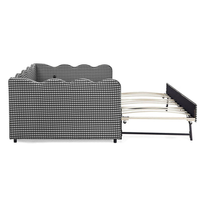 Gingham Daybed With USB Port and Wave Design