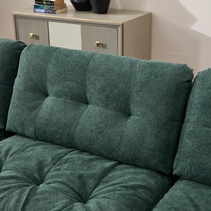 Modular Sectional Sofa Cloud Couch in teal textured fabric with cushioned arms on Tampa Home & Garden Store