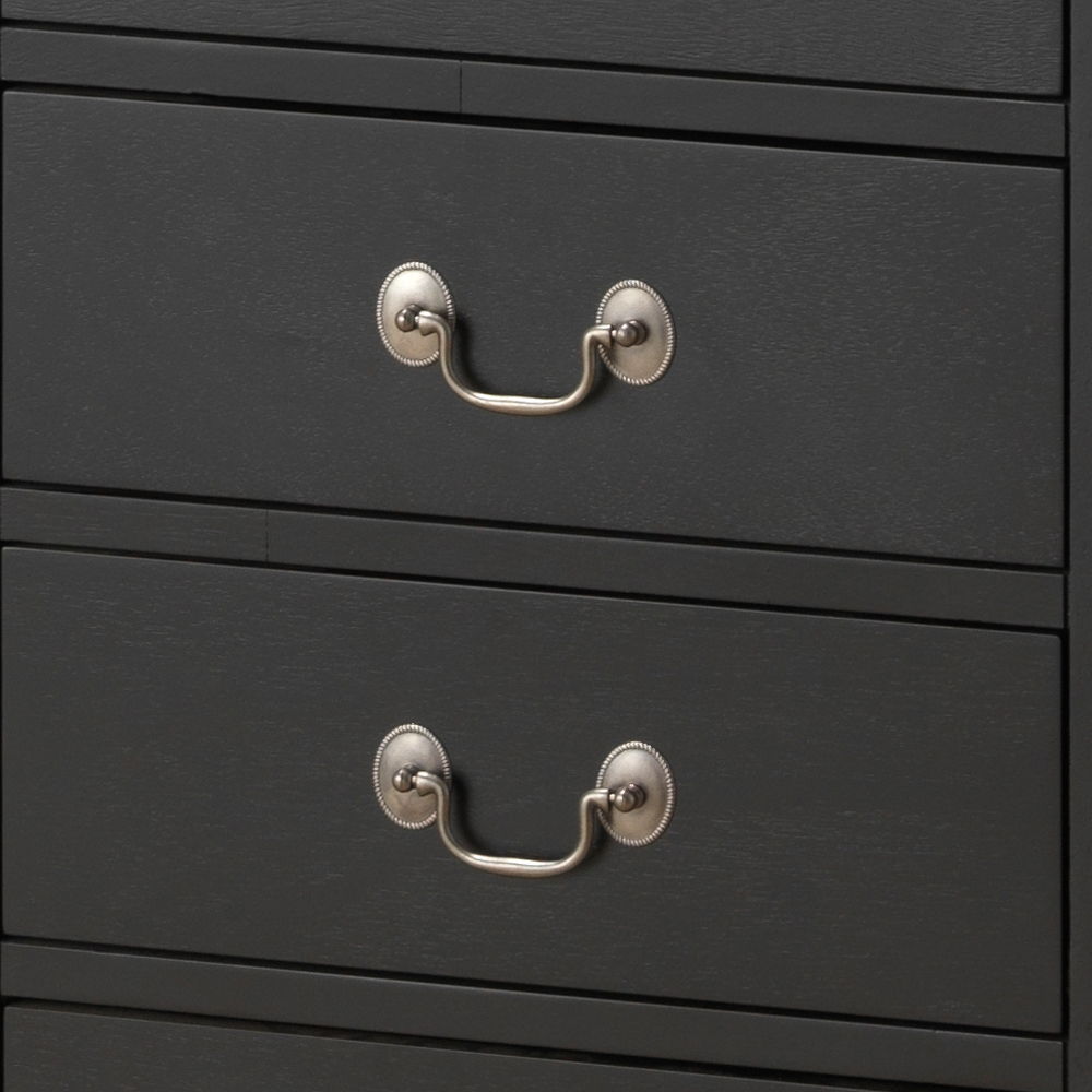 Lingerie chest black wood antique brass-tone pulls on Tampa Home & Garden Store