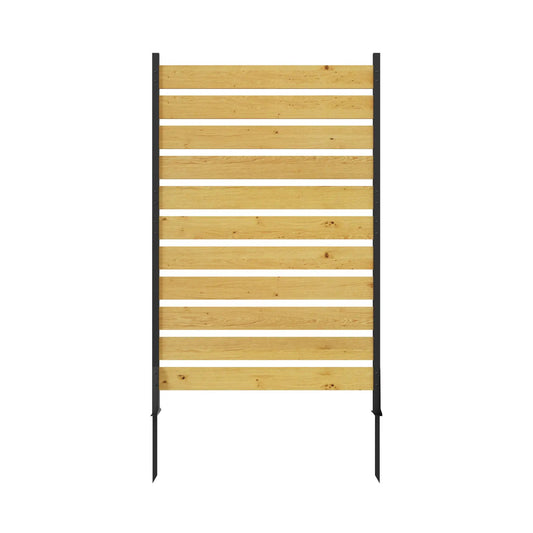 Outdoor privacy screen panel by Unique Piece Furniture, wood slats and black frame on Tampa Home & Garden Store
