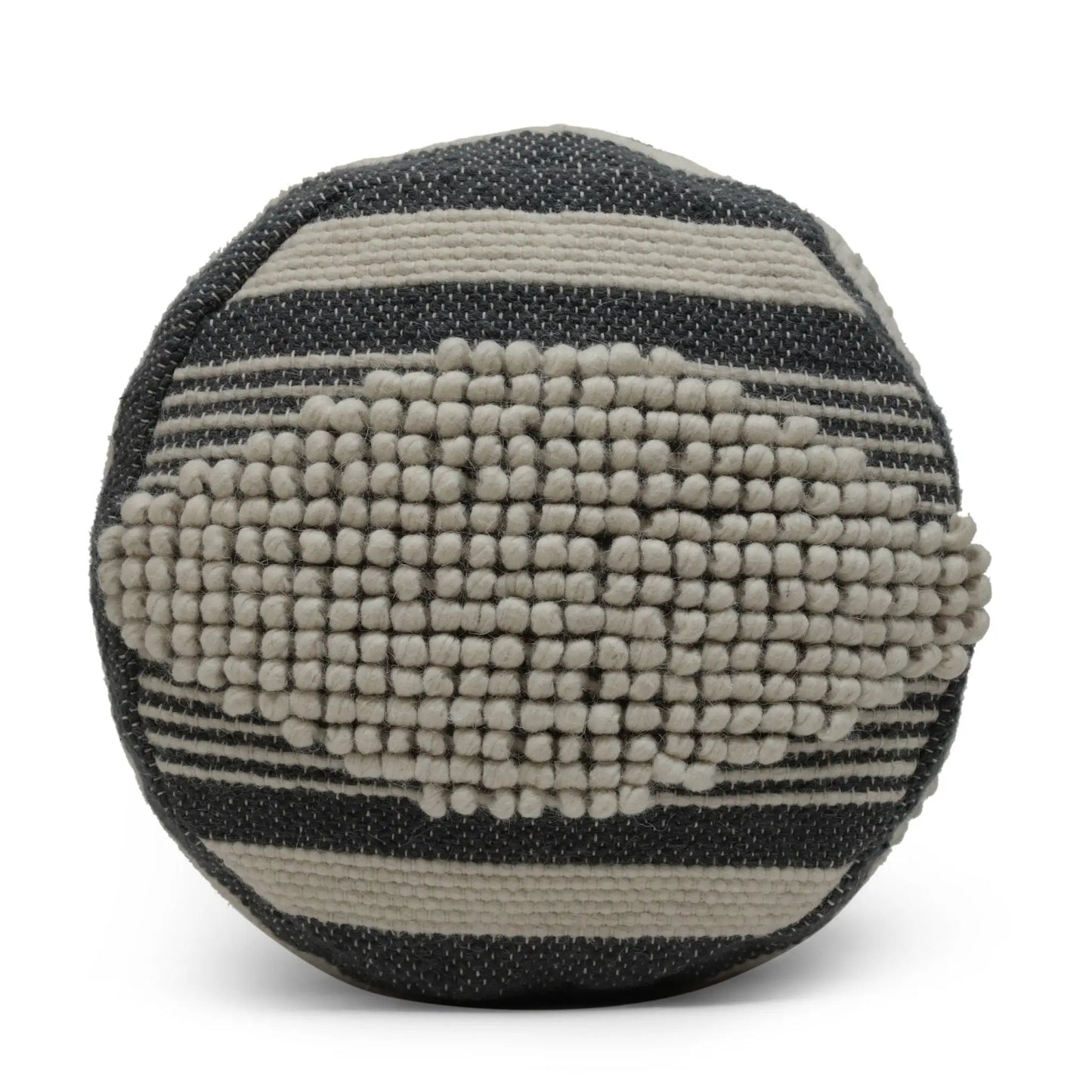 Diamond Handcrafted Cylindrical Wool Pouf