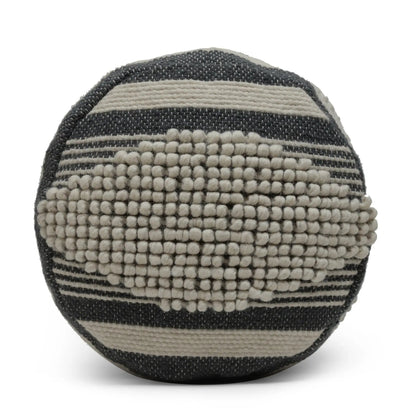 Diamond Handcrafted Cylindrical Wool Pouf