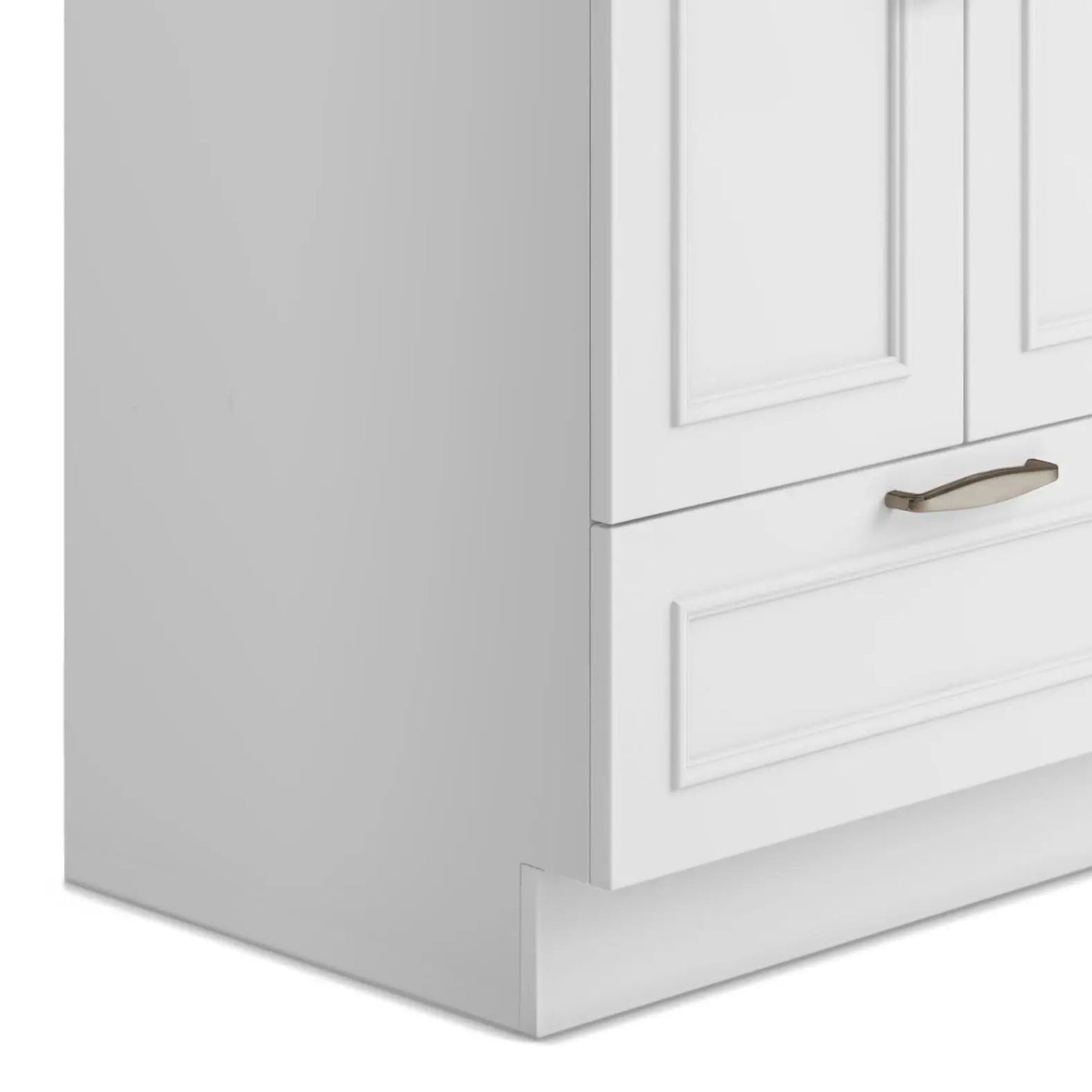 Cardinal laundry cabinet white wood with framed panel doors and bronze drawer pull on Tampa Home & Garden Store