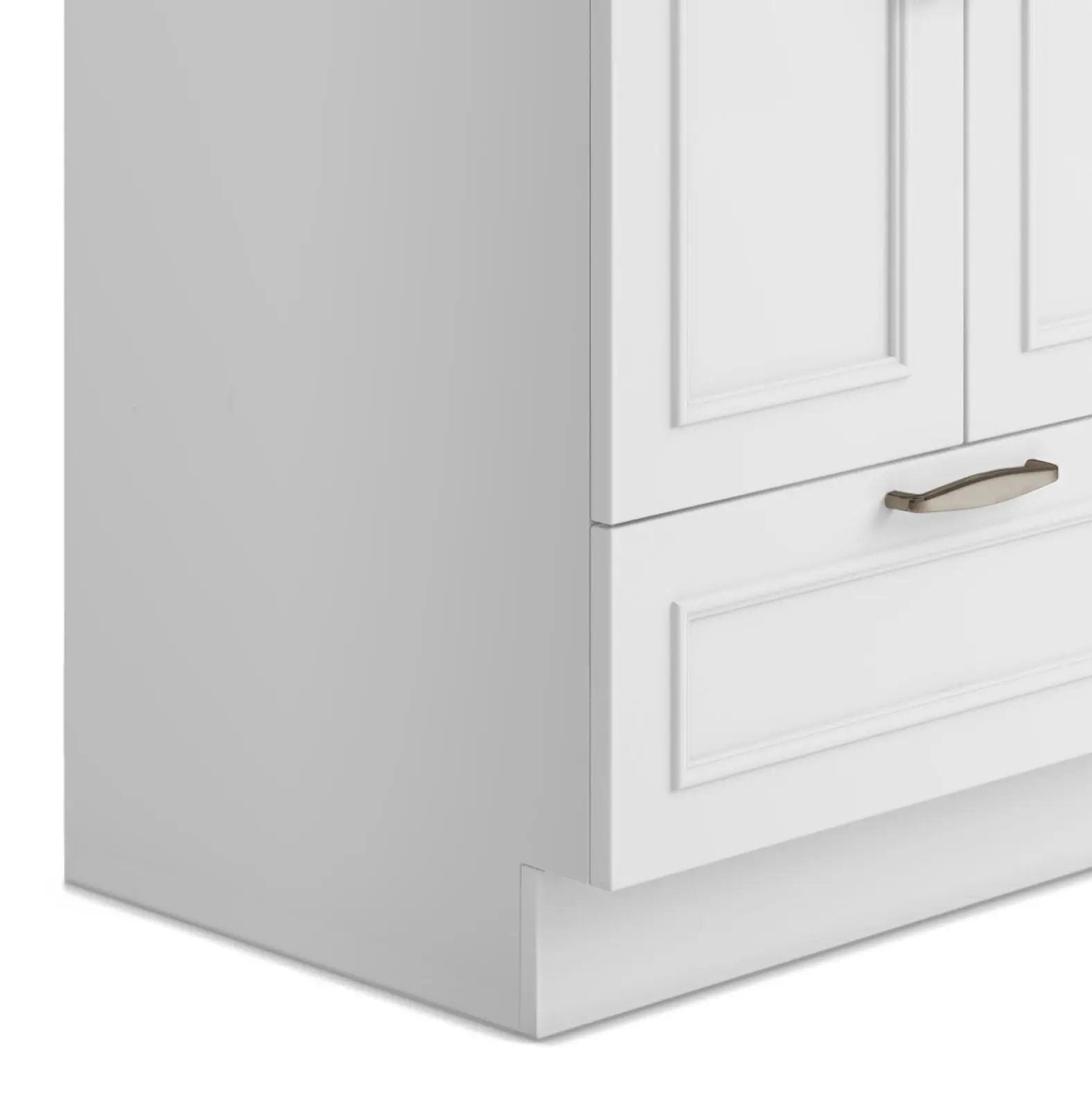 Cardinal laundry cabinet white wood with framed panel doors and bronze drawer pull on Tampa Home & Garden Store