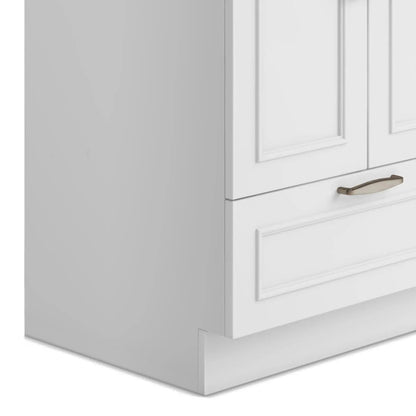 Cardinal laundry cabinet white wood with framed panel doors and bronze drawer pull on Tampa Home & Garden Store