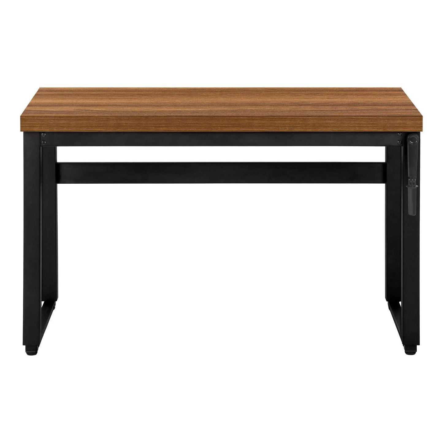 Standing computer desk with wood top and black metal frame adjustable height for laptop on Tampa Home & Garden Store