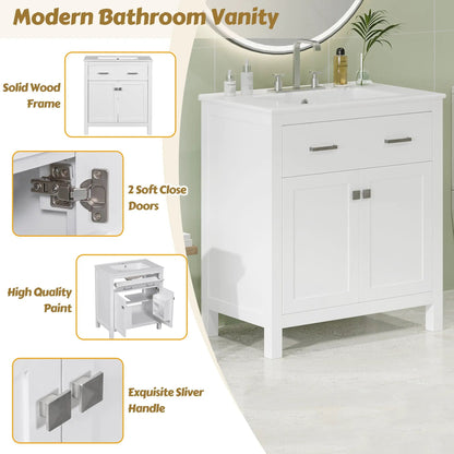 Bathroom Vanity Ceramic Sink and Soft Close Doors