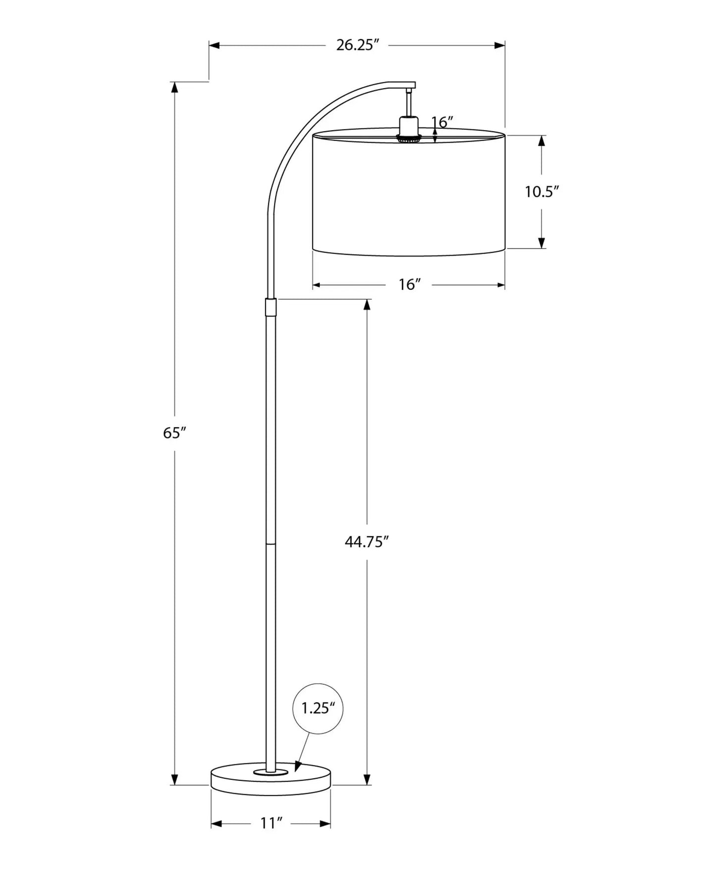 Contemporary Arc Floor Lamp With Drum Shade