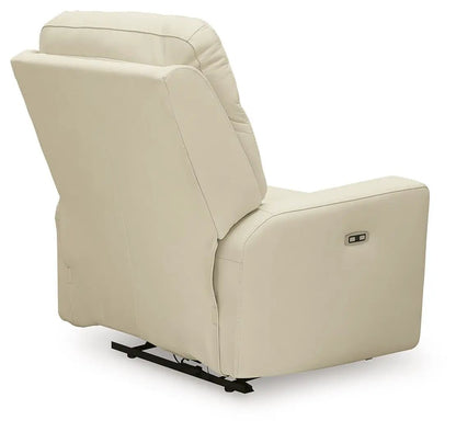 Pennacle Pier Power Recliner with Adjustable Headrest in beige, side control panel on Tampa Home & Garden Store