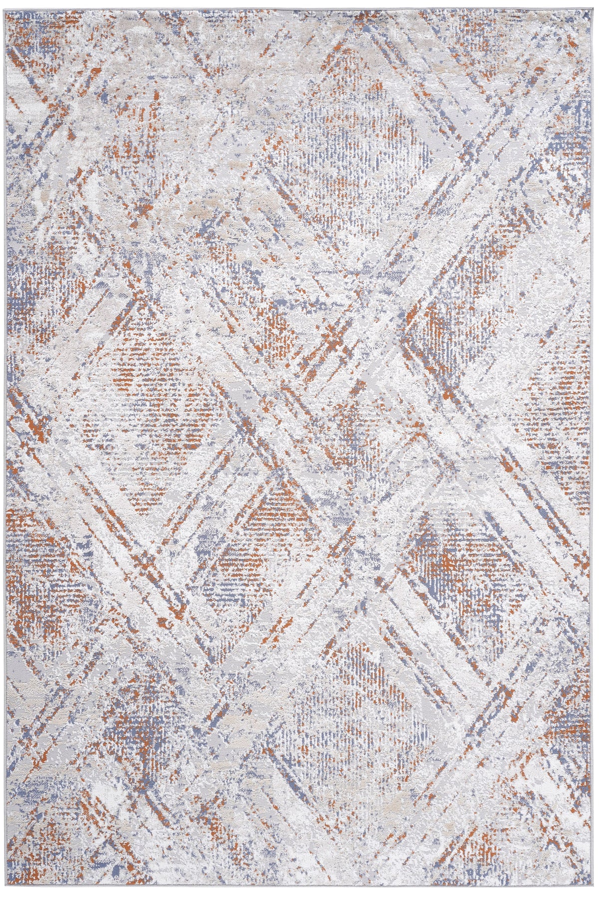 PAYAS Collection 6.7x9 rug with stain resistance in gray, blue, rust tones on Tampa Home & Garden Store