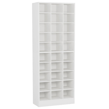 10 Tier Shoe Storage Cabinet with 30 cubbies white wood finish HouseOfZazla shoe rack on Tampa Home & Garden Store
