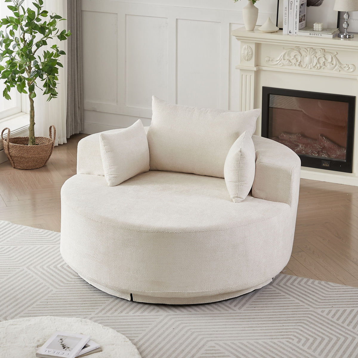 Modern Single Sofa and Swivel Sleeper Chair