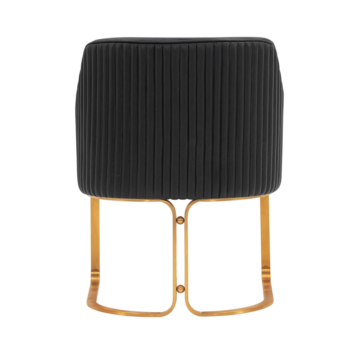 Modern dining chair black pleated upholstery with gold-tone legs by HouseOfZazla on Tampa Home & Garden Store