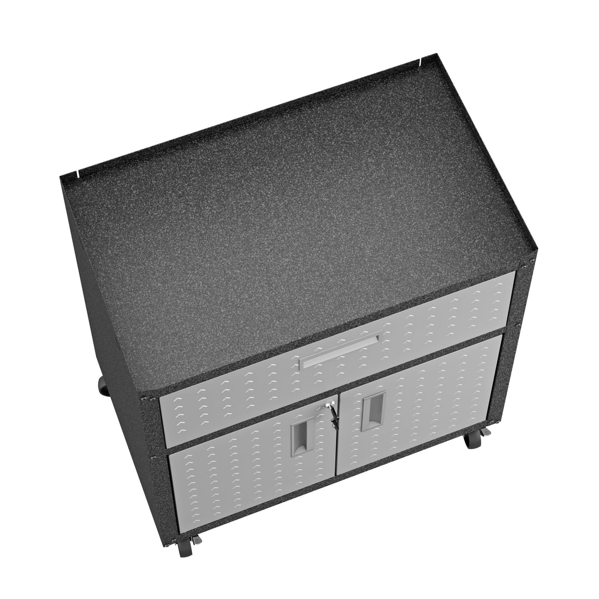Mobile Garage Cabinet with Locking System by HouseOfZazla; gray steel storage cabinet on wheels on Tampa Home & Garden Store