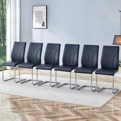 Modern dining chairs with high back in black leather and chrome legs Unique Piece Furniture on Tampa Home & Garden Store