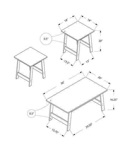 3-piece table set with coffee, end and side tables wood legs by Unique Piece Furniture on Tampa Home & Garden Store