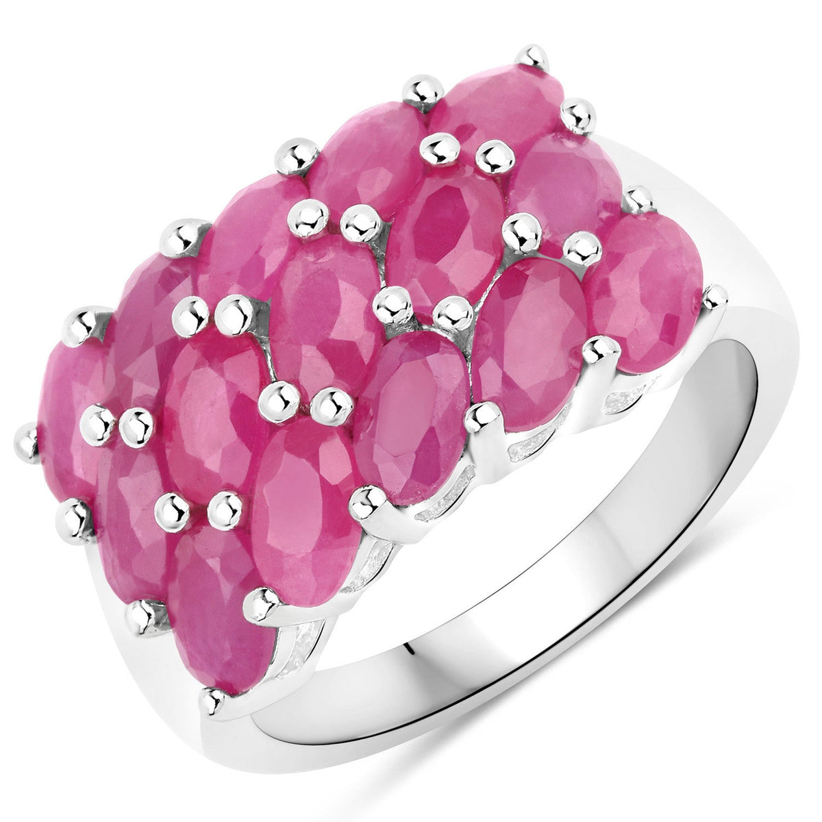 Ruby cluster ring 4.05ct pink rubies in .925 sterling silver by Bids.com on Tampa Home & Garden Store