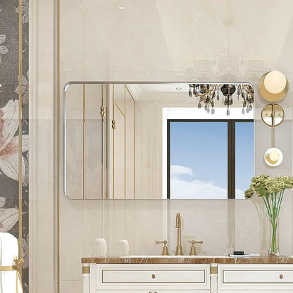 Rounded Corner Bathroom Mirror With Wall Mount