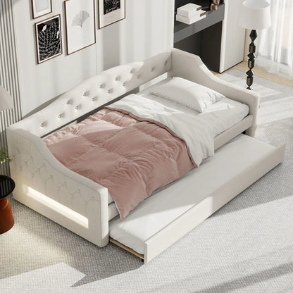 Daybed With LED Lighting and Upholstered Frame